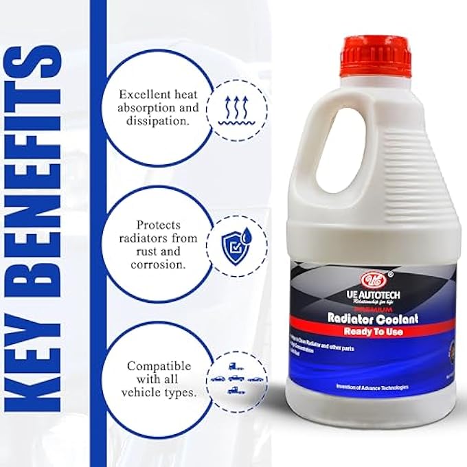 UE PREMIUM RADIATOR COOLANT READY TO USE RED 1 L PRE MIXED COOLANTS RED - Image 4